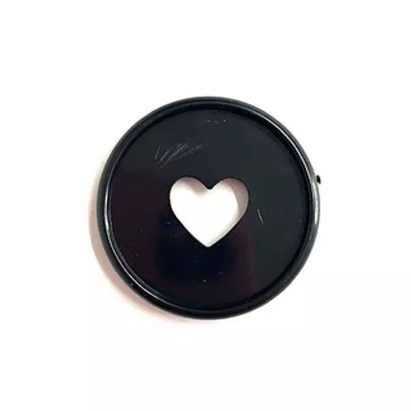Discos Corazón Negras 3.5 Cm * 6 Pz