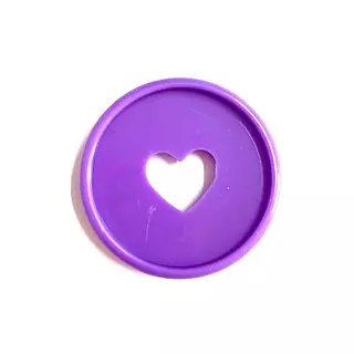 Discos Corazón Moradas 3.5 Cm * 6 Pz