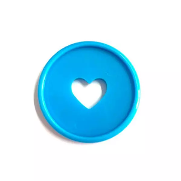 Discos Corazon Azules 3.5 Cm * 6 Pz