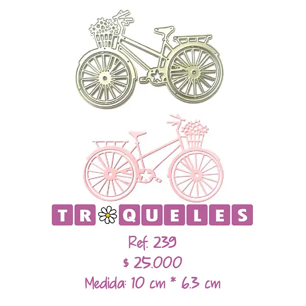 T0239 Troquel Bicicleta Con Flores