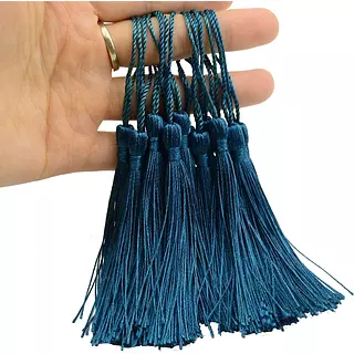 12 Borlas De Hilo Verde Jade