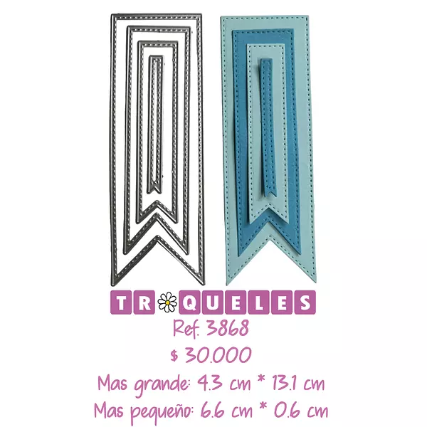 3868 Troquel Banderines * 4 Pz