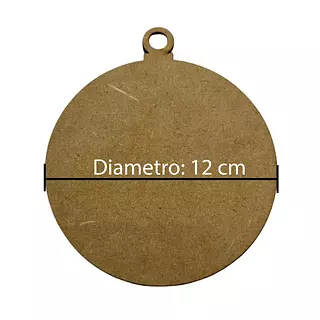 12 Bolas Planas Navideña 12 Cm De Mdf
