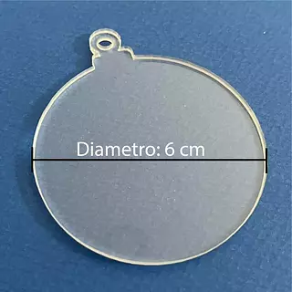 12 Bolas Planas Navideña Transparentes De 6 Cm