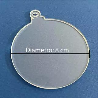 12 Bolas Planas Navideña Transparentes De 8 Cm