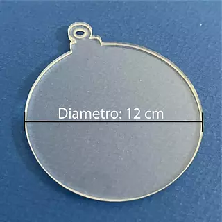 12 Bolas Planas Navideña Transparentes De 12 Cm