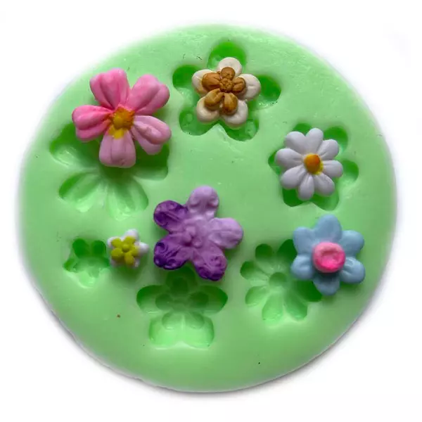Molde Silicona Flores * 6 Pz