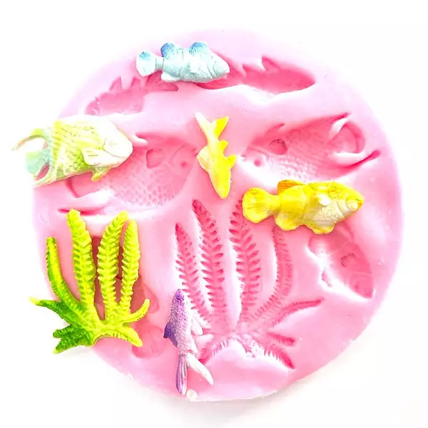 Molde Silicona Algas y Peces