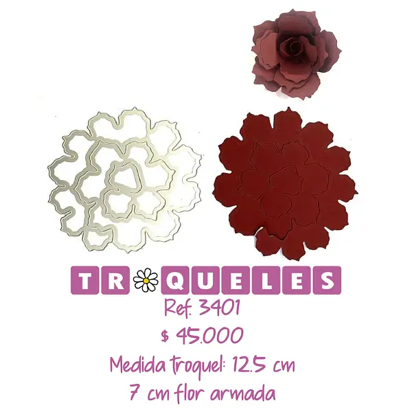 3401 Troquel Flor de Espiral