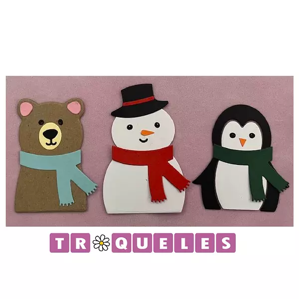 3449 Troquel Animalitos Navidad