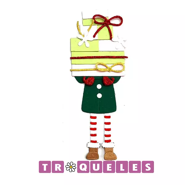 3455 Troquel Niña con Regalos Navidad