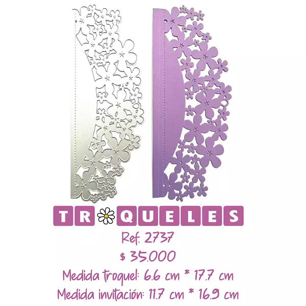 2737 Troquel Borde de Flores