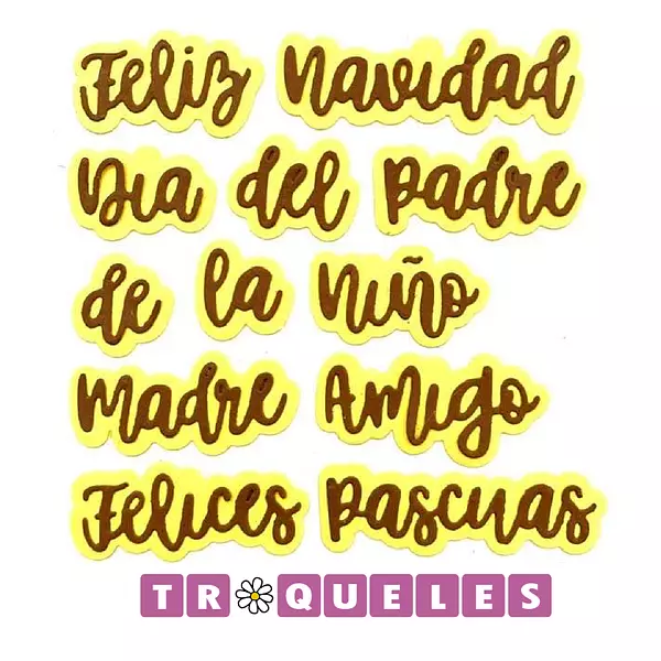 3416 Troquel Palabras Varias * 12 Pz