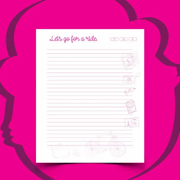 100 Hojas Para Agendas Bicicleta Magenta