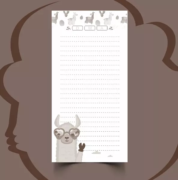 100 Hojas Para Libreta Llama