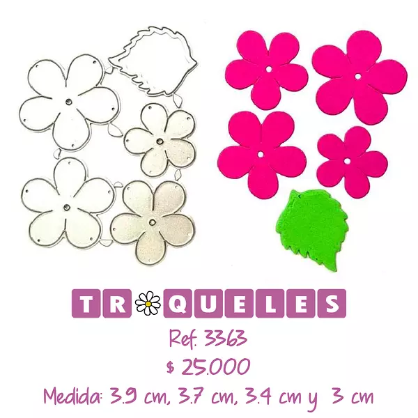 3363 Troquel Flores 5 Petalos