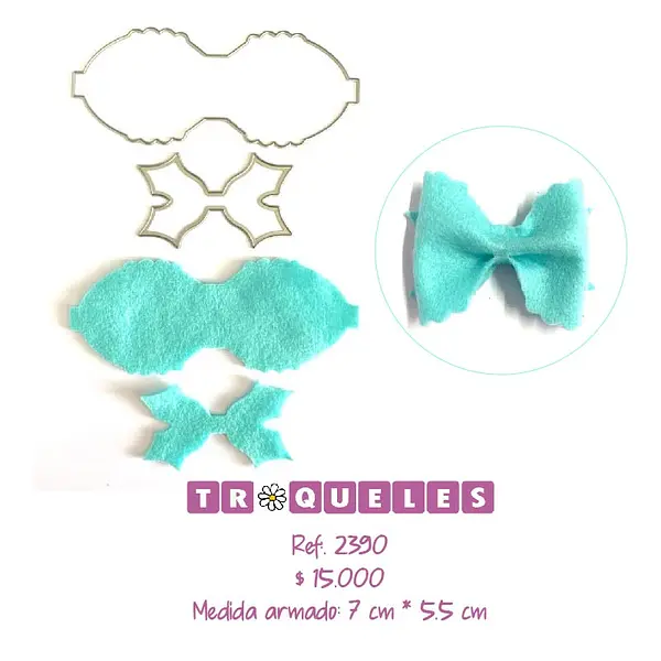 T2390 Troquel Moño Con Ondas Mediano