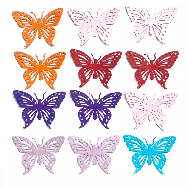 12 Mariposas Caladas Colores Surtidos