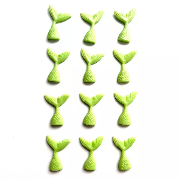12 Colas de Sirenas Medianas Verdes