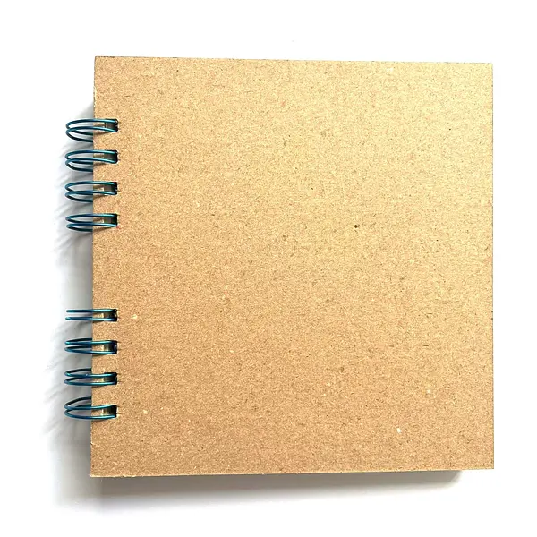 Agenda Cuadrada Tapa Cafe y Hojas Beige * 80 Hojas