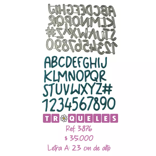 3876 Troquel Abc Mayuscula