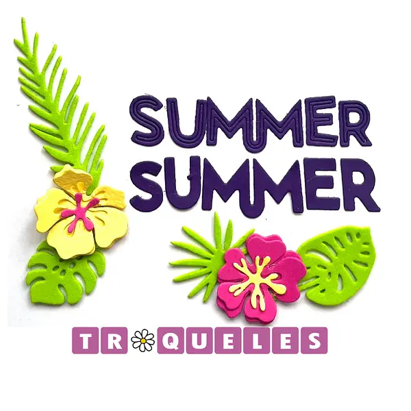 3461 Troquel Summer con Flores Tropicales